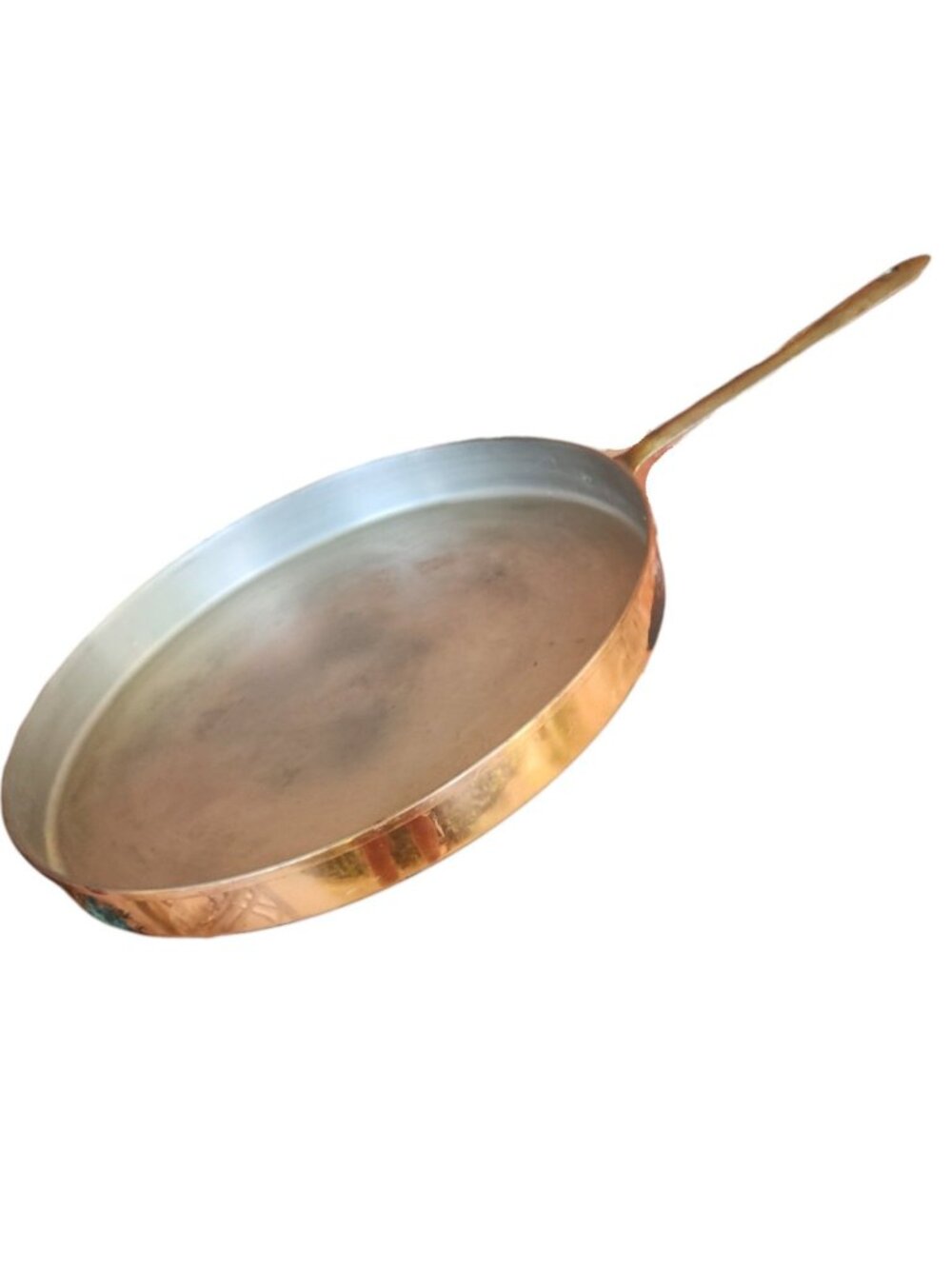 Vintage TAGUS Copper Brass Handle 12-1/2" Crepe Pan, Made in Portugal